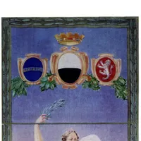 Il Drappellone del Palio Straordinario del 20 agosto 1945, dipinto da Dino Rofi