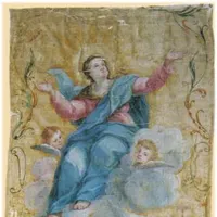 Il Drappellone del Palio del 16 agosto 1786, vinto dalla Contrada del Drago
