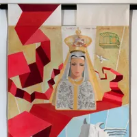 Il Drappellone del Palio del 2 luglio 2014, dipinto da Rosalba Parrini