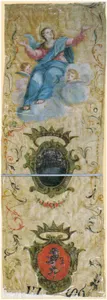 Il Drappellone del Palio del 16 agosto 1786, vinto dalla Contrada del Drago