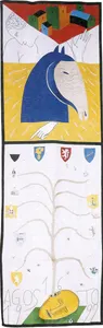 Il Drappellone del Palio del 16 agosto 1992, dipinto da Domenico Paladino, detto "Mimmo"